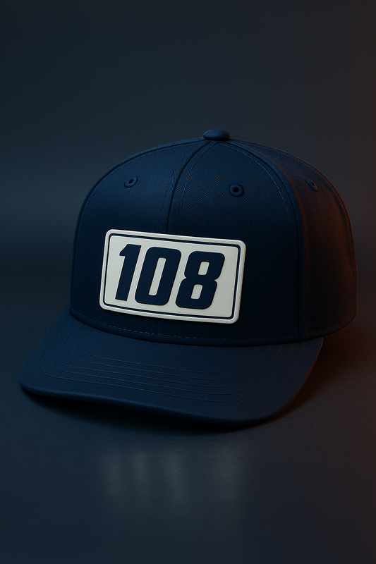 Navy 108 Logo White Patch Hat