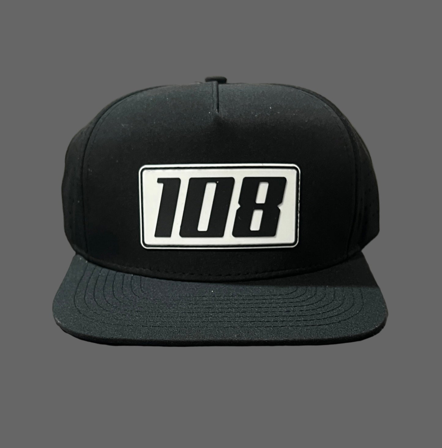 Black 108 Logo White Patch Hat