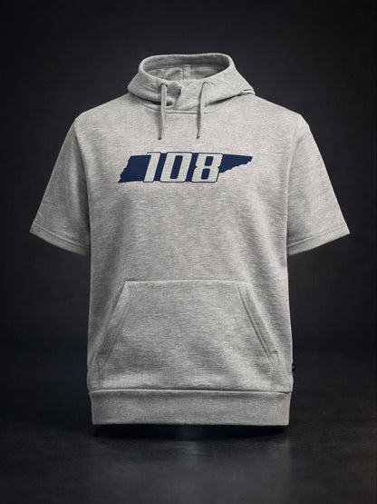 108 Anti Rotation Rotation Club Grey Short Sleeve Hoodie