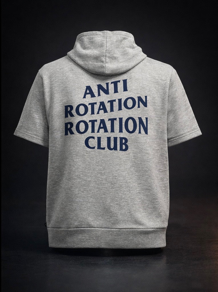 108 Anti Rotation Rotation Club Grey Short Sleeve Hoodie