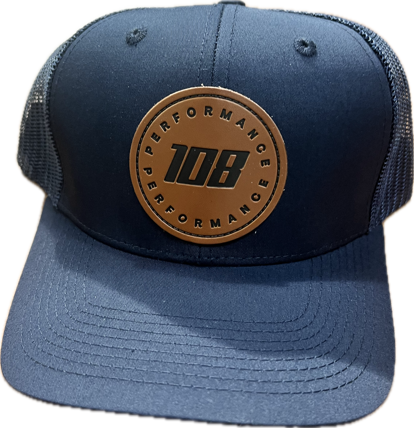 Navy 108 Leather Patch Hat