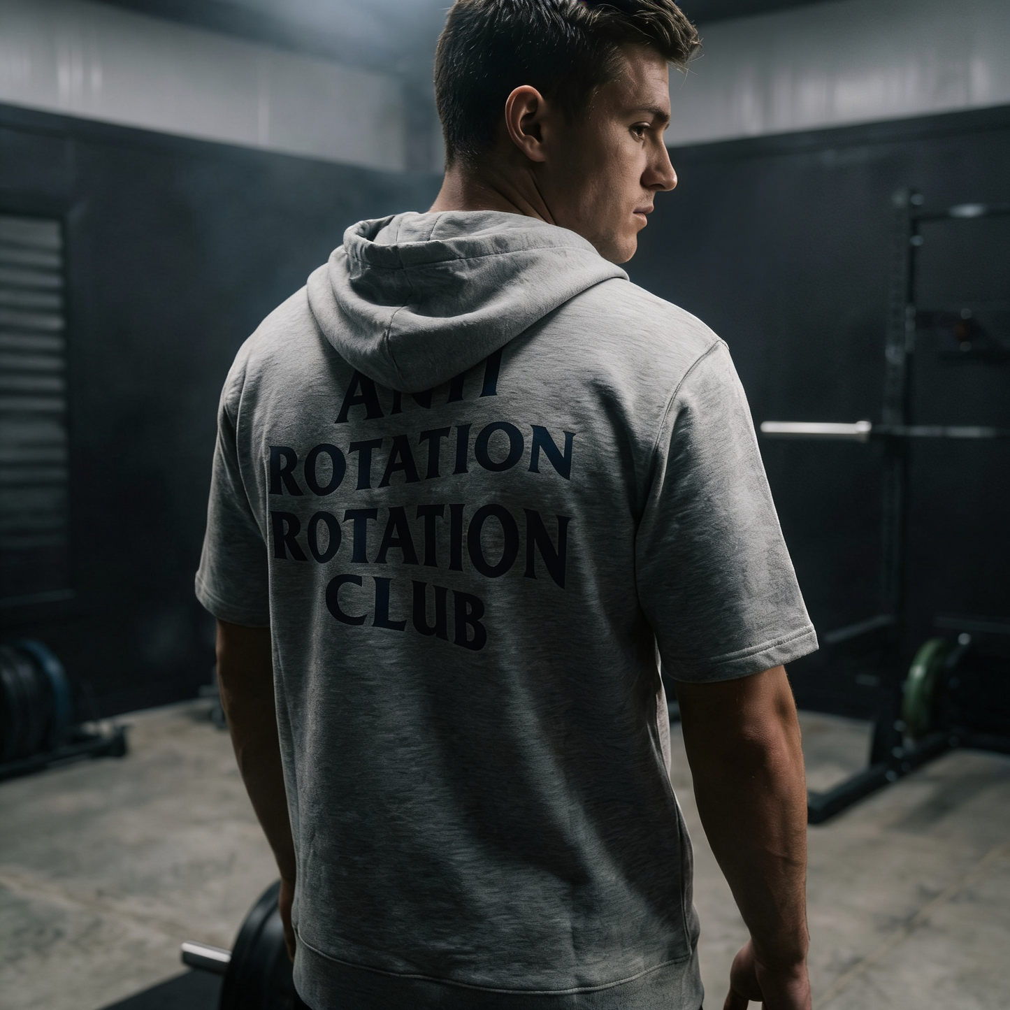 108 Anti Rotation Rotation Club Grey Short Sleeve Hoodie