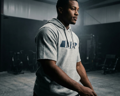 108 Anti Rotation Rotation Club Grey Short Sleeve Hoodie